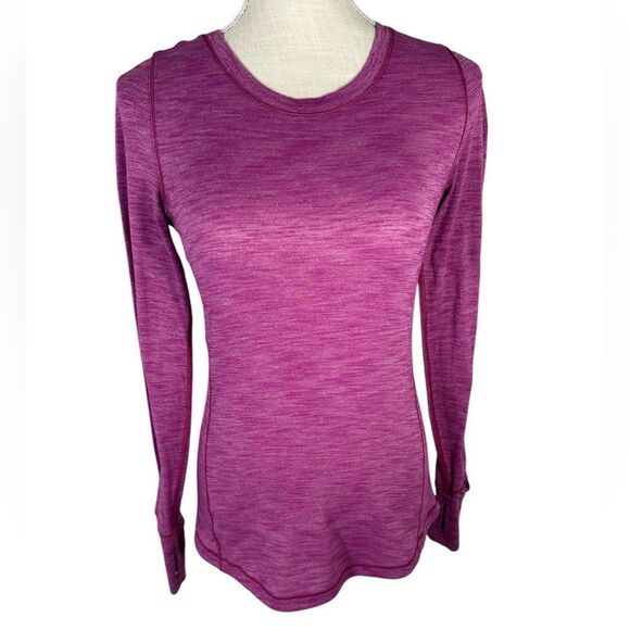 Lululemon Heathered Fuchsia Pink 5 Mile Long Sleeve Tee Top - Picture 6 of 12